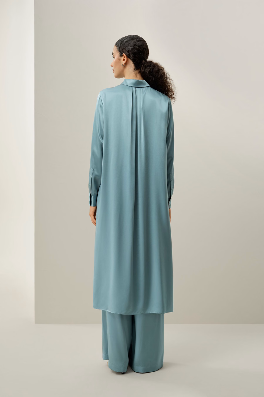 Seiden-Charmeuse Hemd-Kleid
