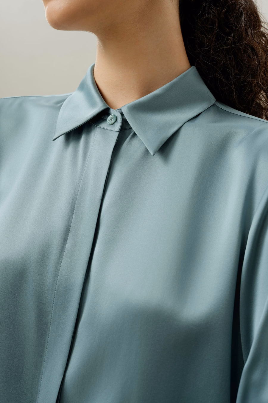Seiden-Charmeuse Hemd-Kleid