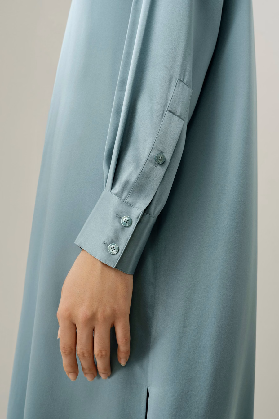 Seiden-Charmeuse Hemd-Kleid