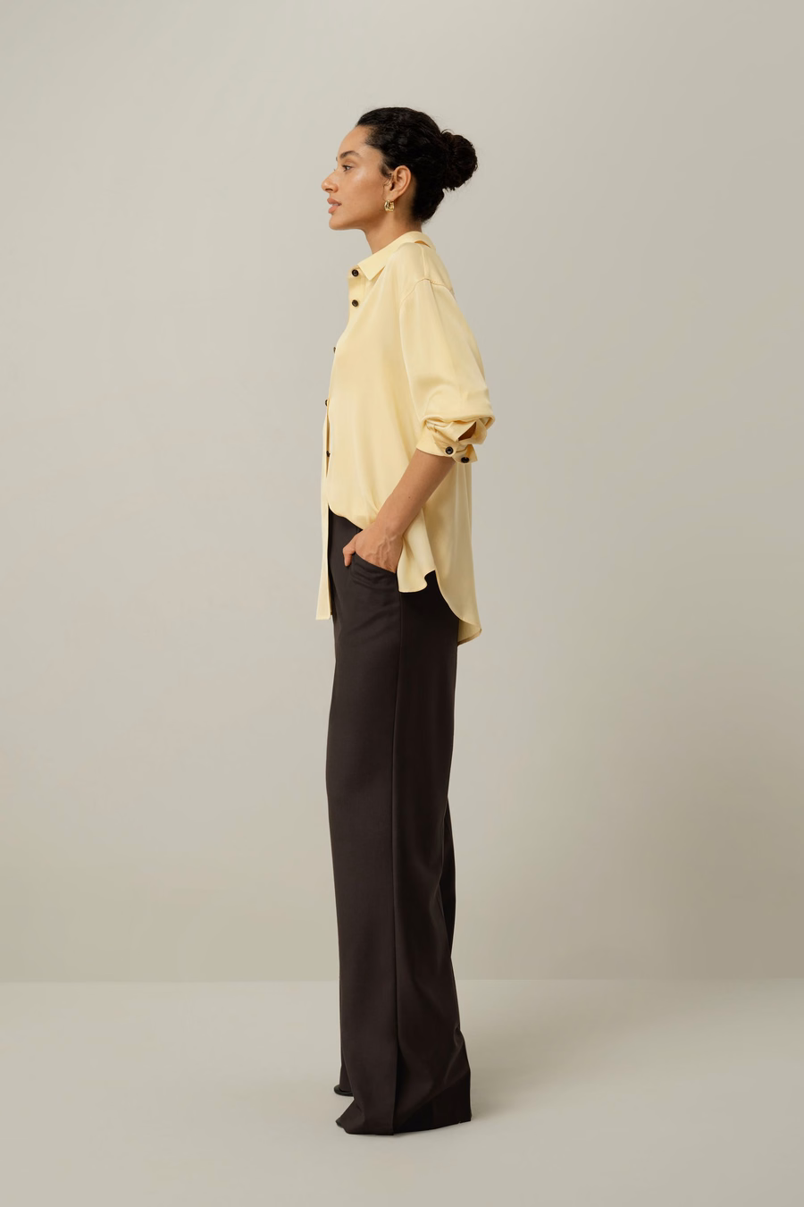 Stretch Doppel-Georgette Oversized Hemd