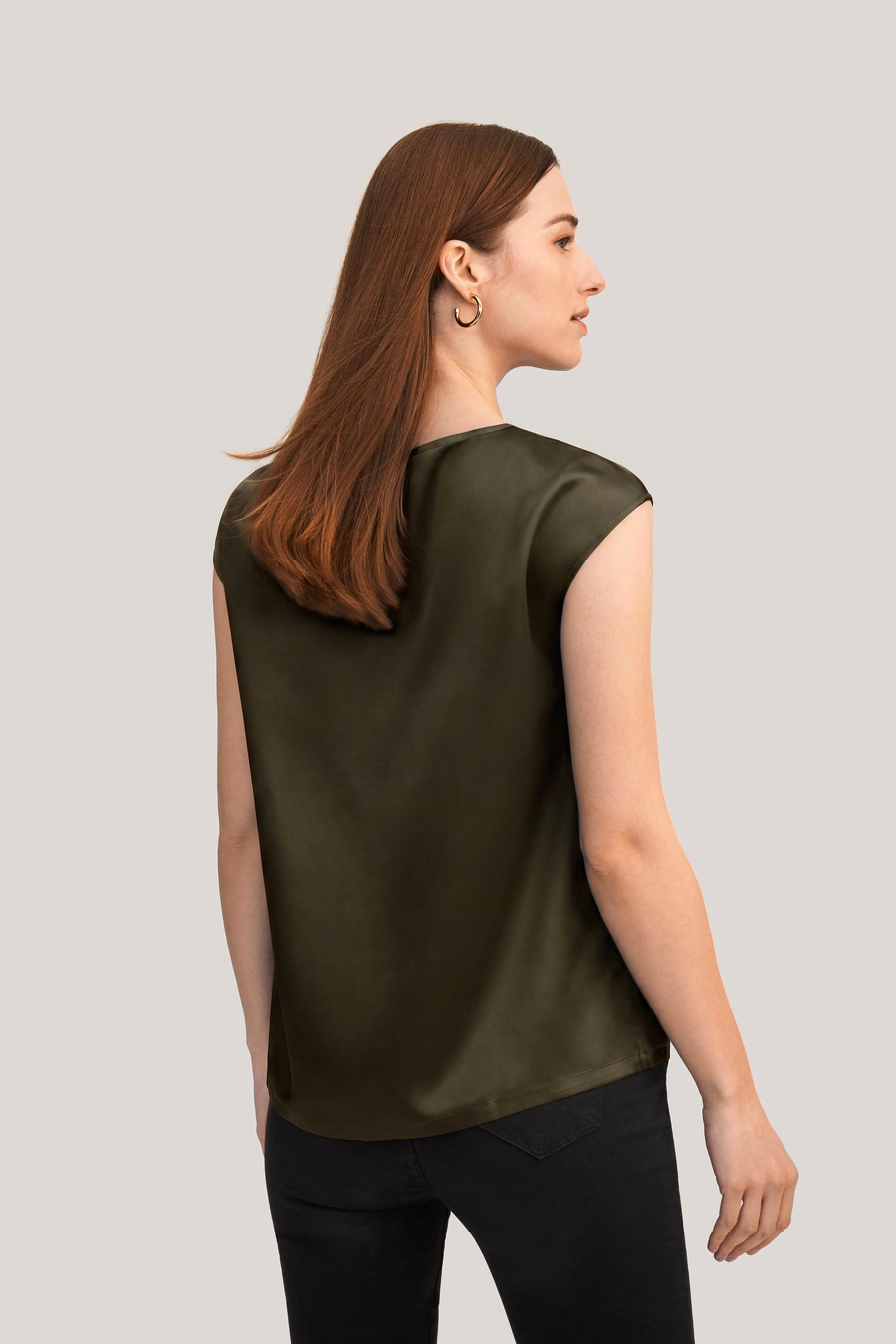 Basic Cap Sleeves Silk Tee