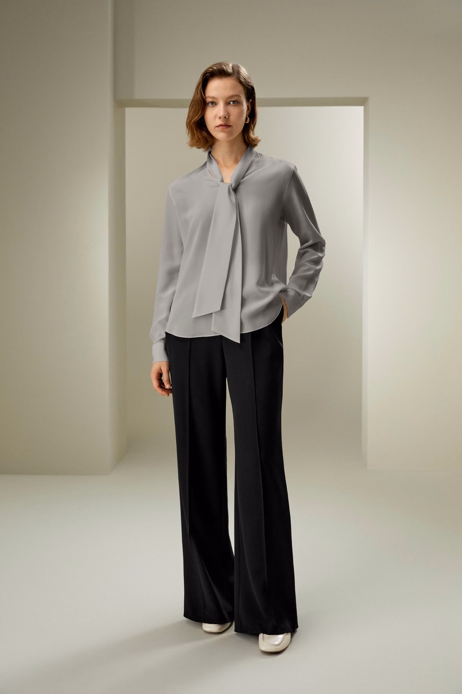 Seiden-Fliege-Bluse