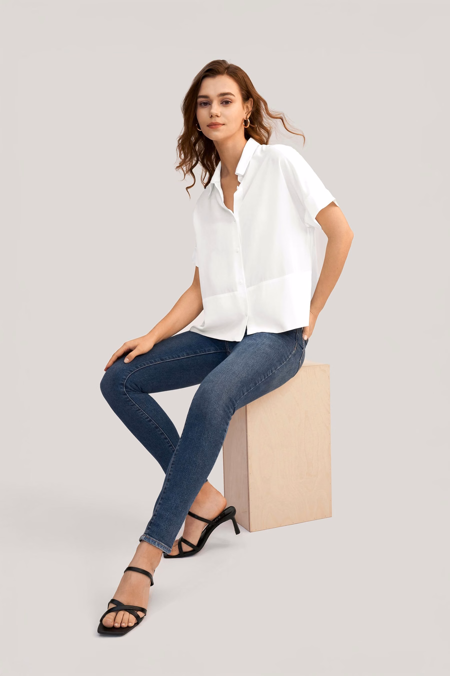Casual Kurzarm Lockeres Seident-Shirt