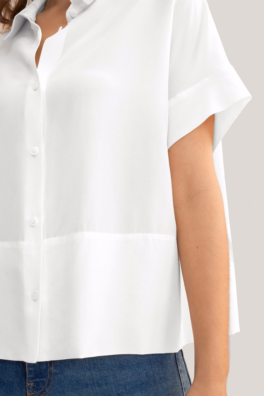 Casual Kurzarm Lockeres Seident-Shirt