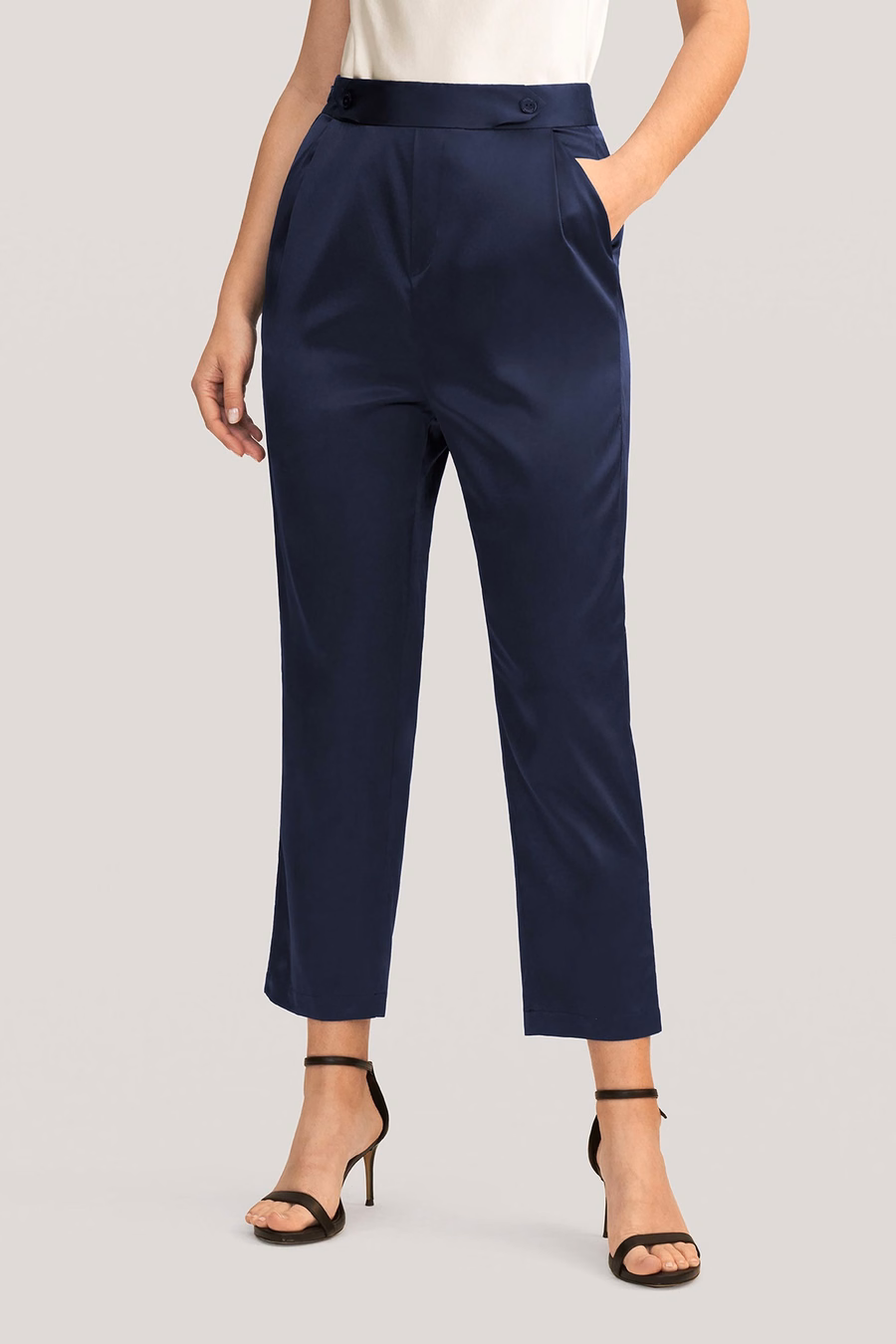 Comfort Fit Seiden-Zigarettenhose