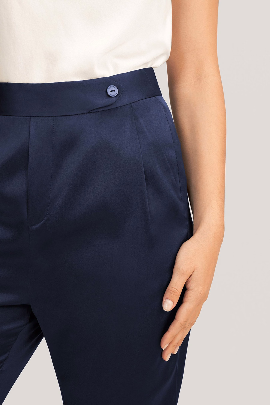 Comfort Fit Seiden-Zigarettenhose