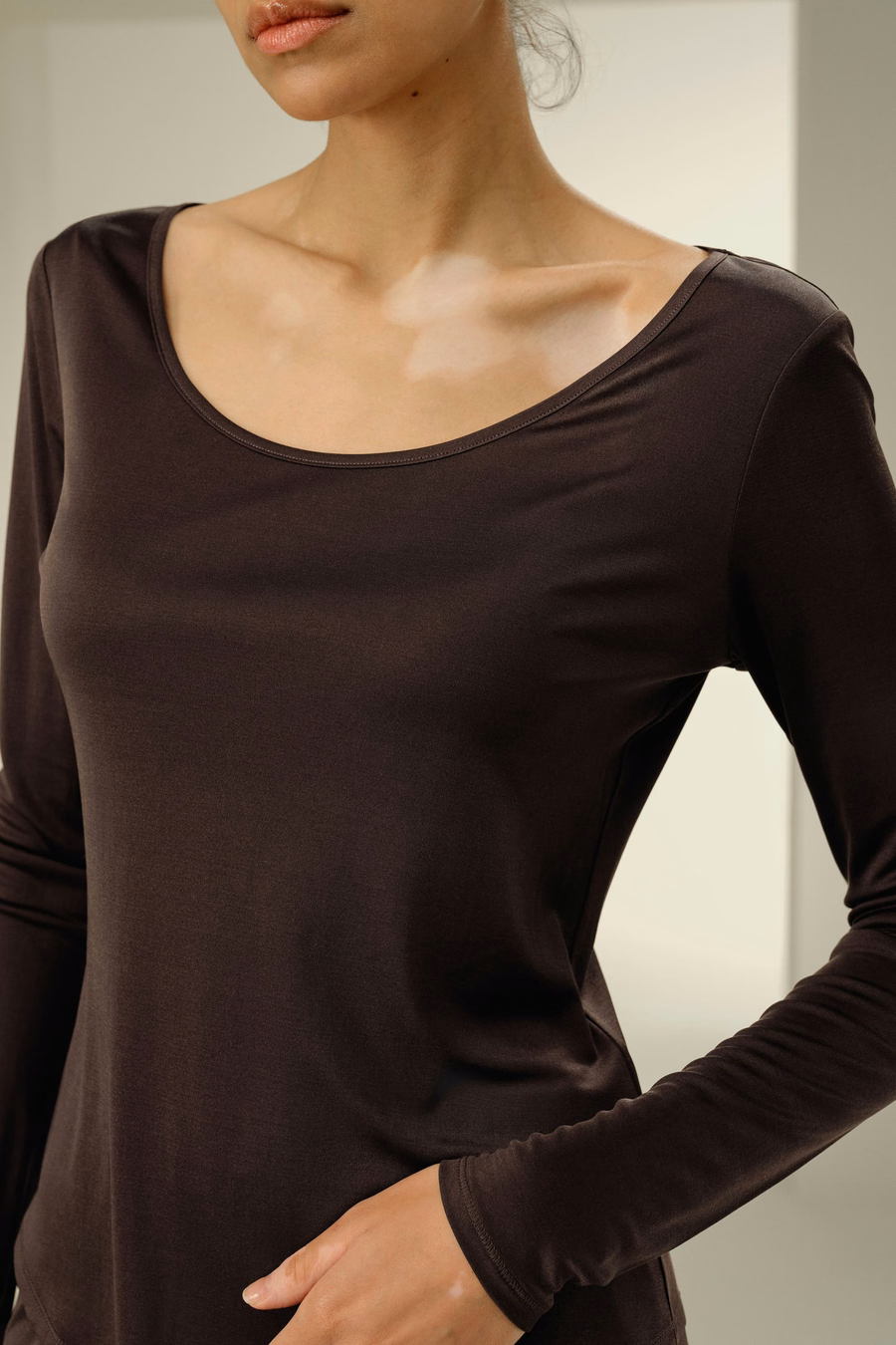 Scoop-Neck Pure Silk Slim Fit Top