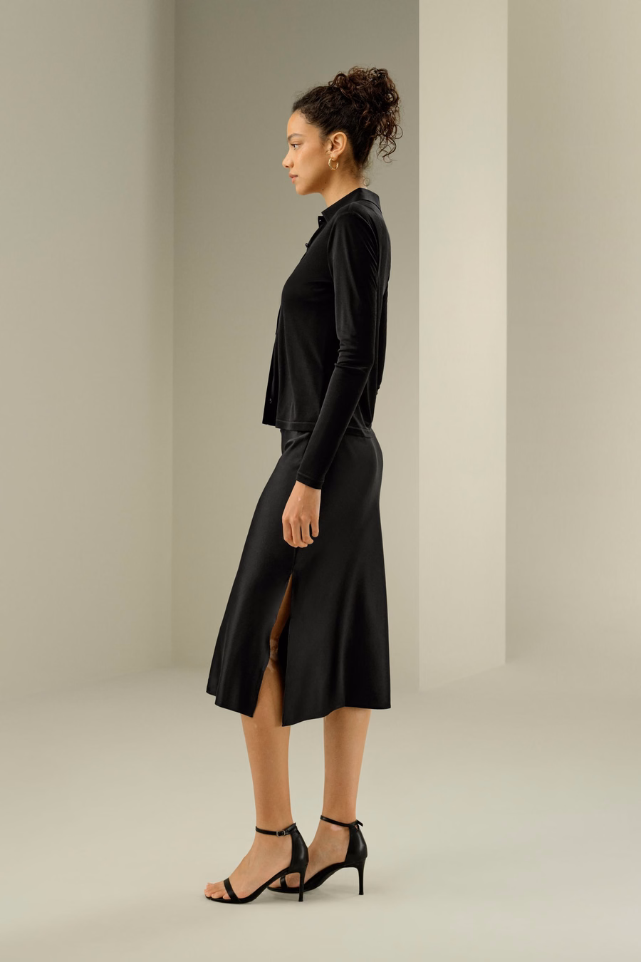 Basic Slim Silk Jersey Shirt