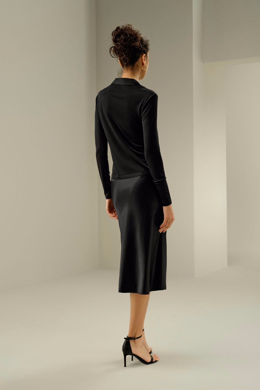Basic Slim Silk Jersey Shirt