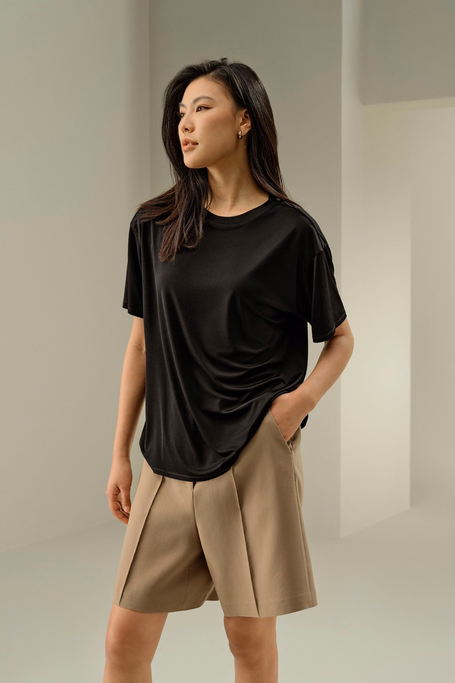 Oversized Silk Jersey Tee
