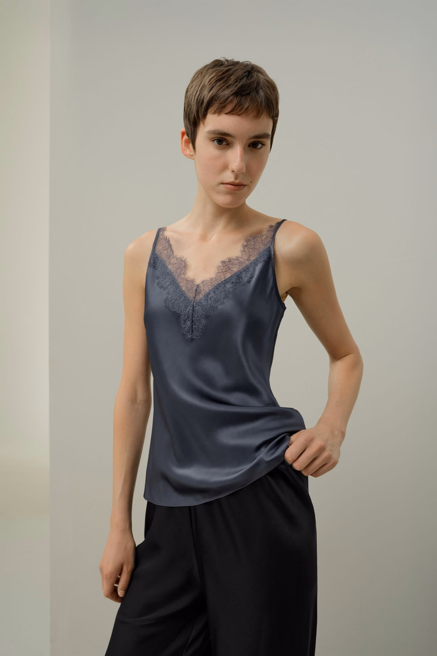 Spitzenbesetzte Seiden-Camisole