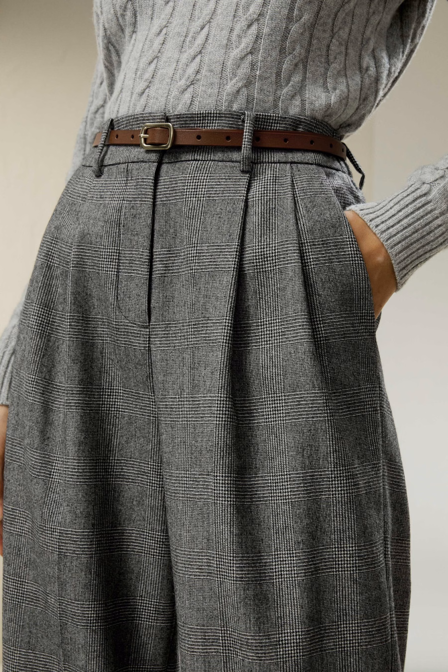 Hosen aus Wollflanell mit weitem Bein