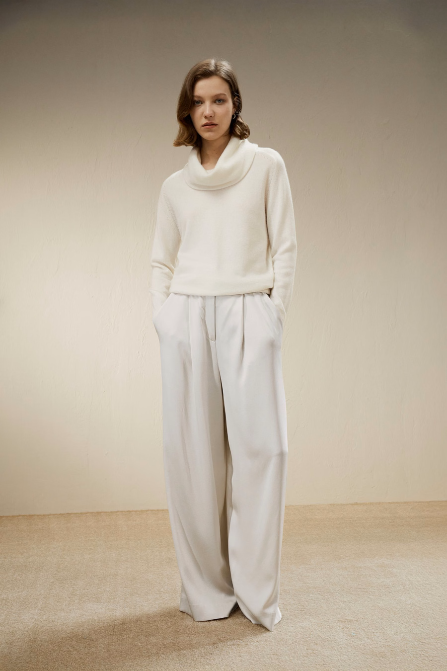 Cashmere Cowl Neck Sweater