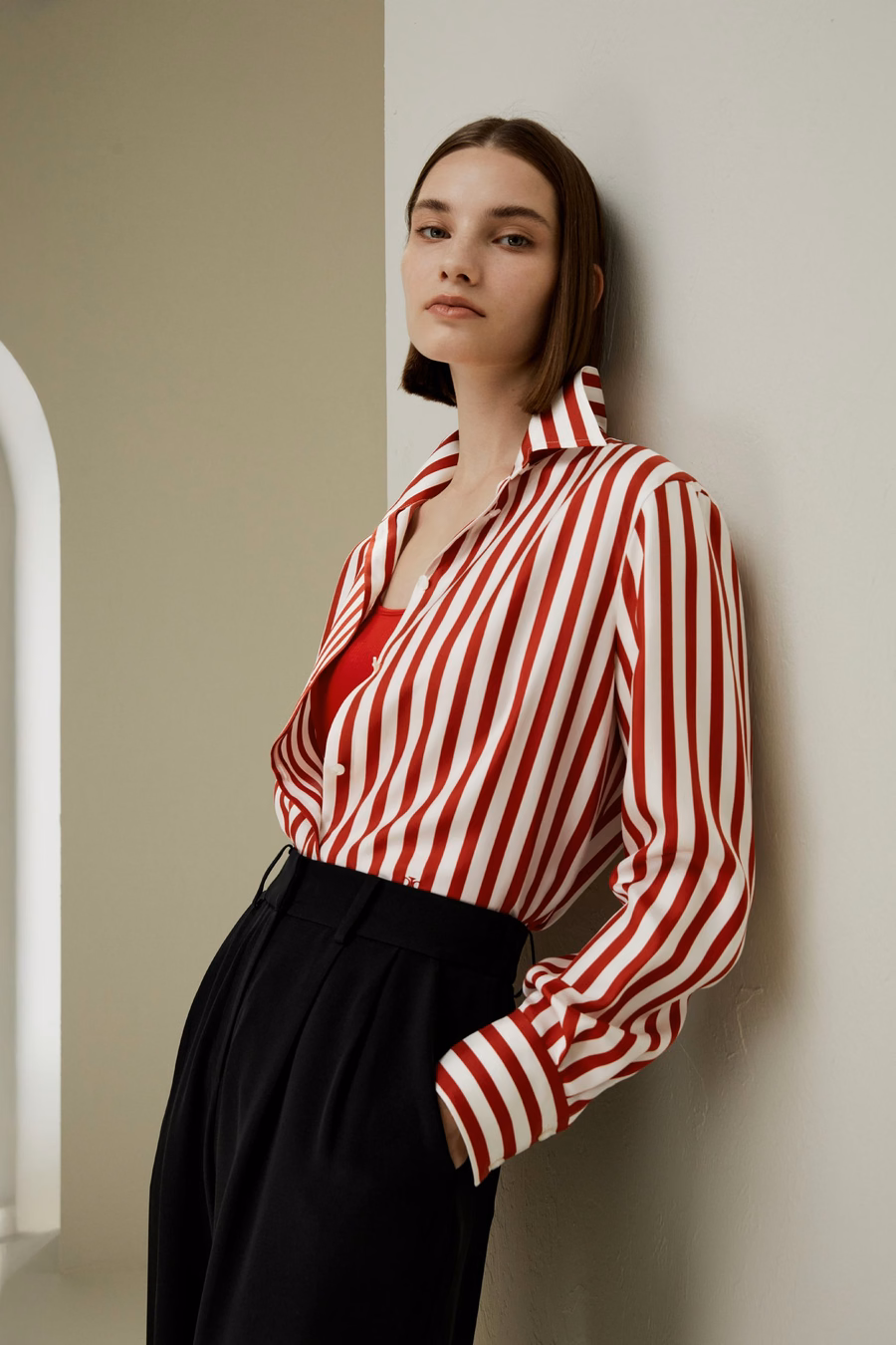 Amalfi Stripe Seidenhemd