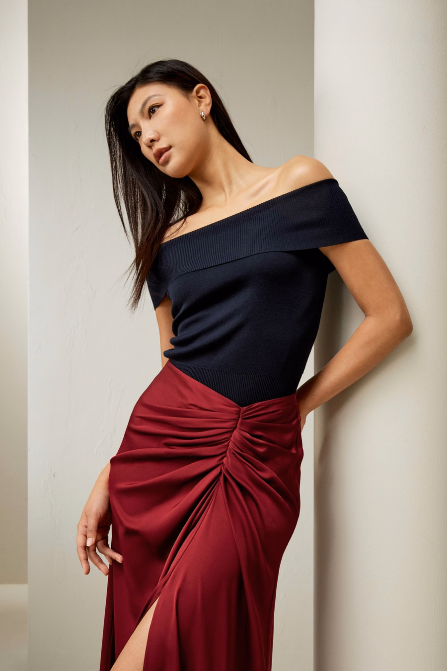 Off-Shoulder-Seidentop