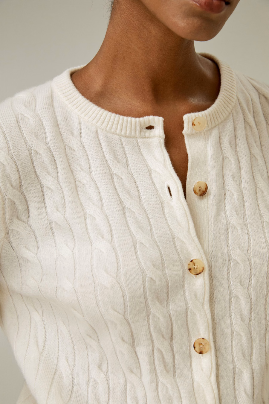 Baby Cashmere Kabelstrick-Cardigan