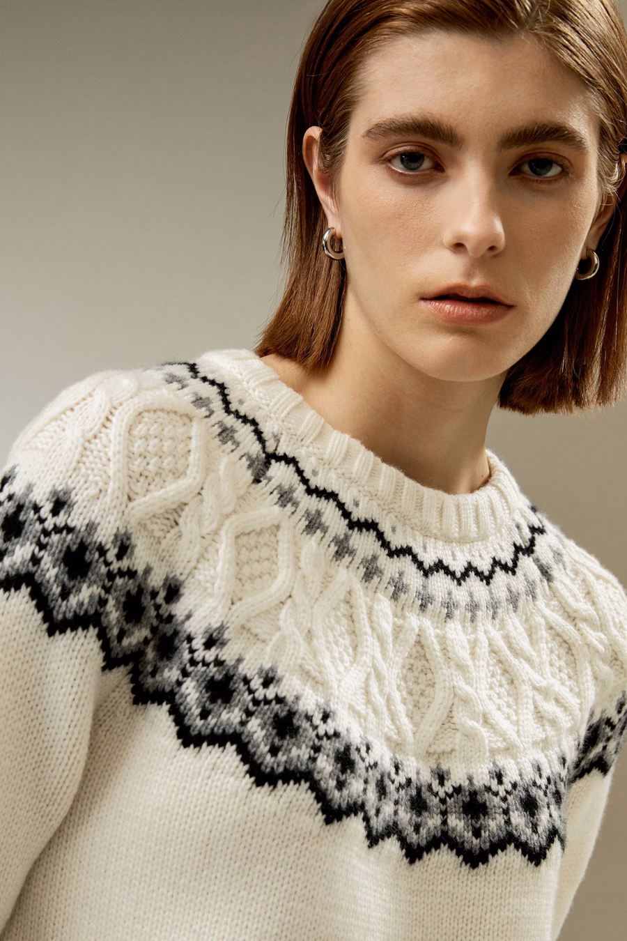 Fair Isle Rundhals-Pullover