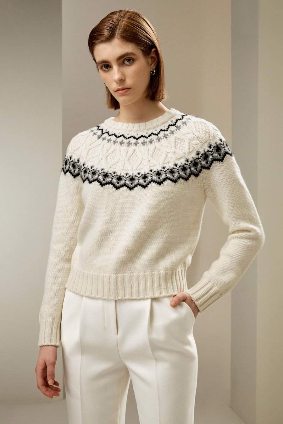 Fair Isle Rundhals-Pullover