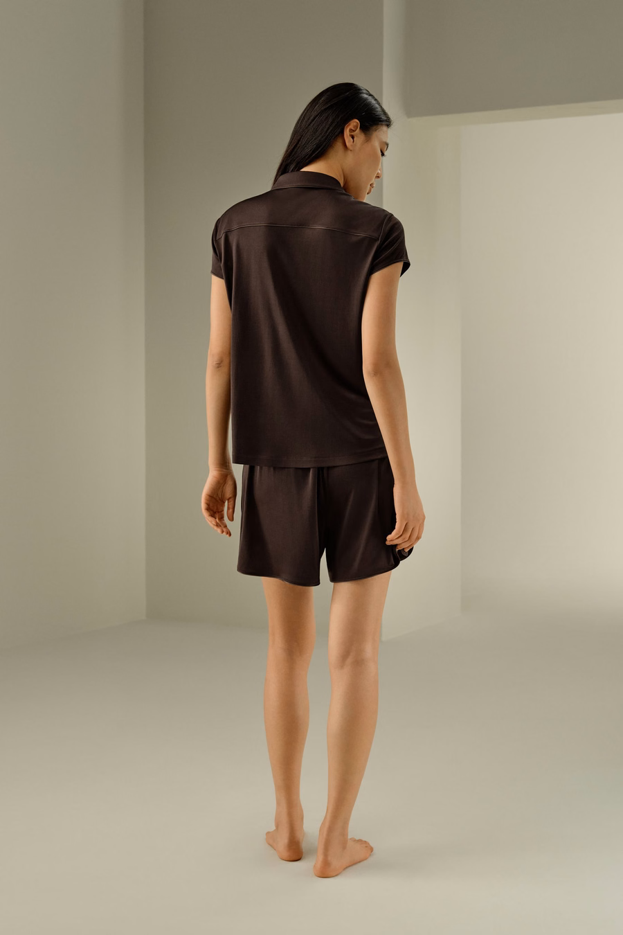 Reines Seidenjersey-Pyjama-Set