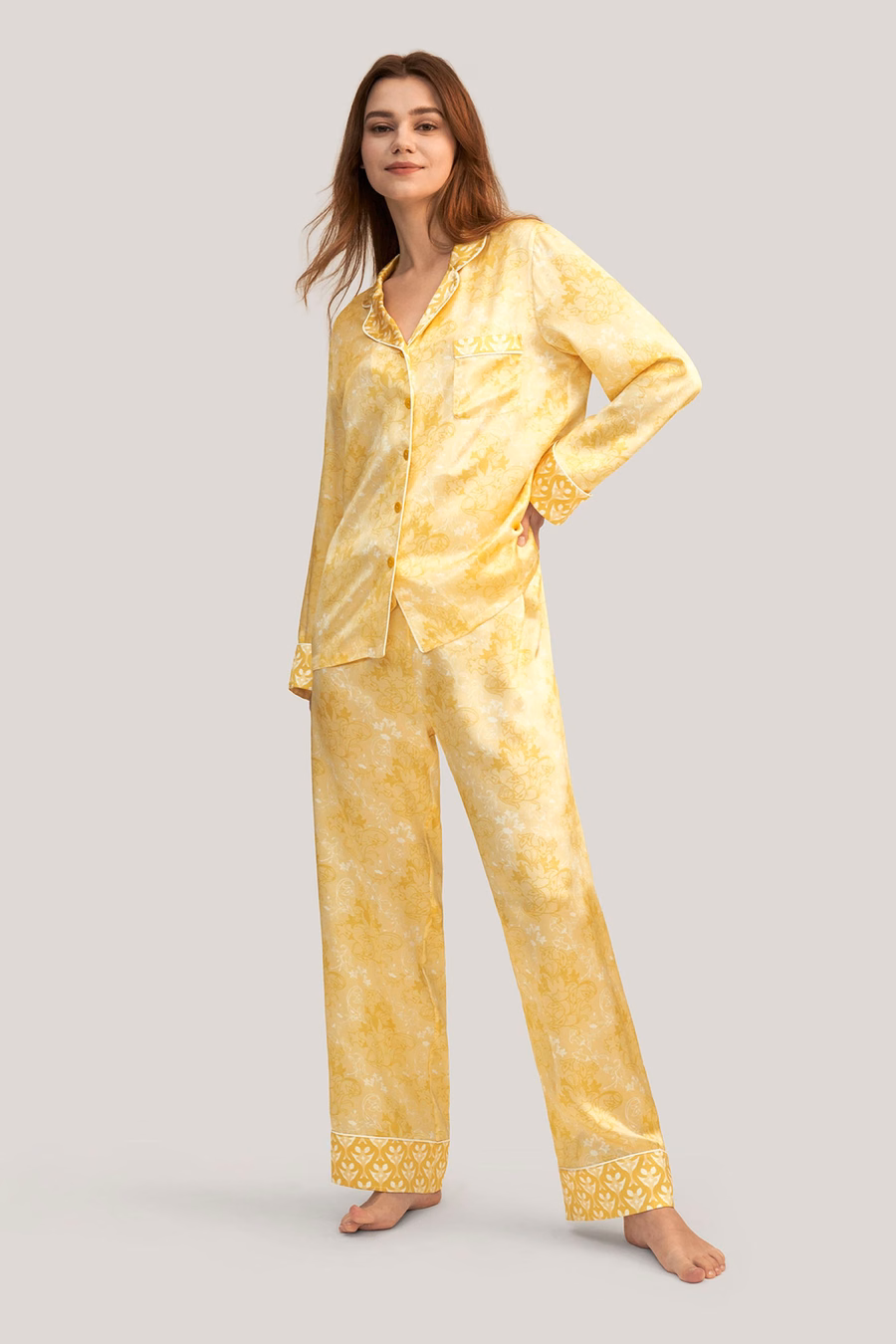 Golden Lily Seiden-Pyjama-Set
