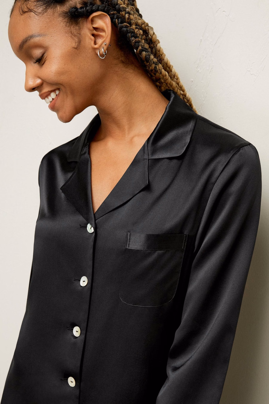 Vollständiges Seiden-Pyjama-Set für Frauen