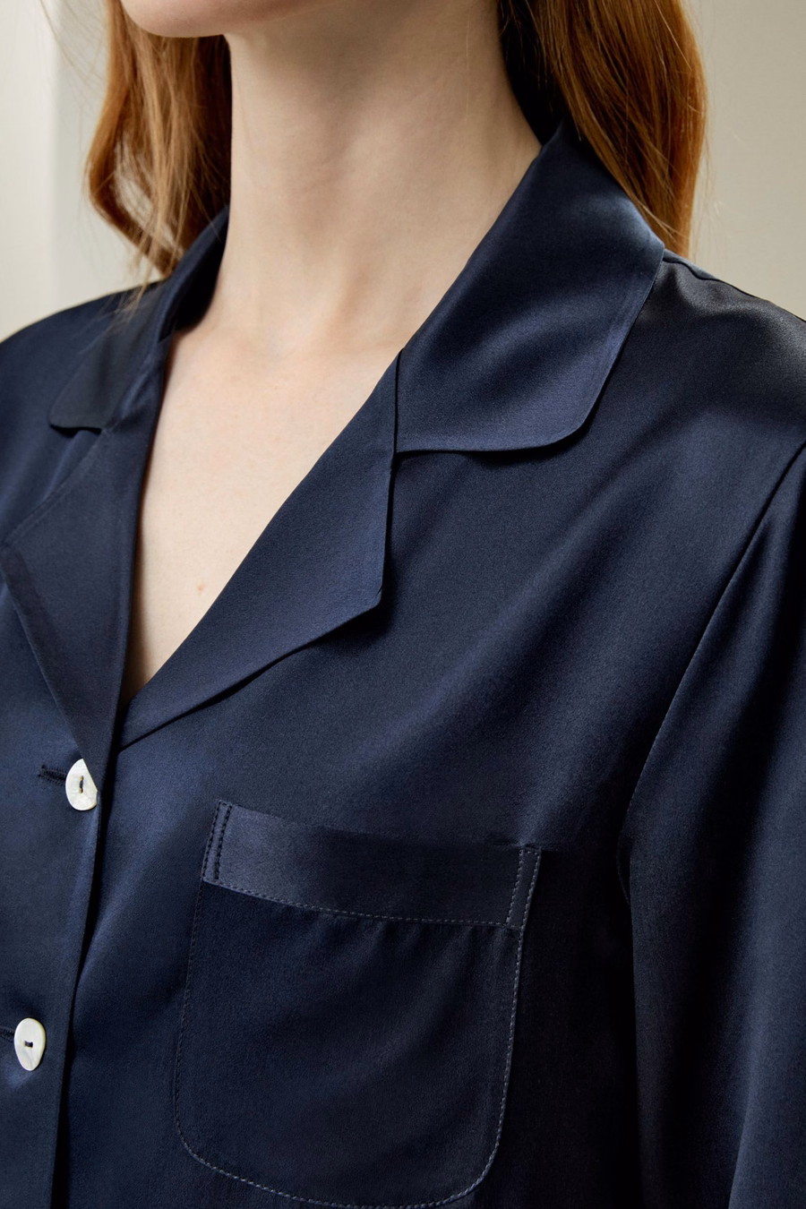 Vollständiges Seiden-Pyjama-Set für Frauen