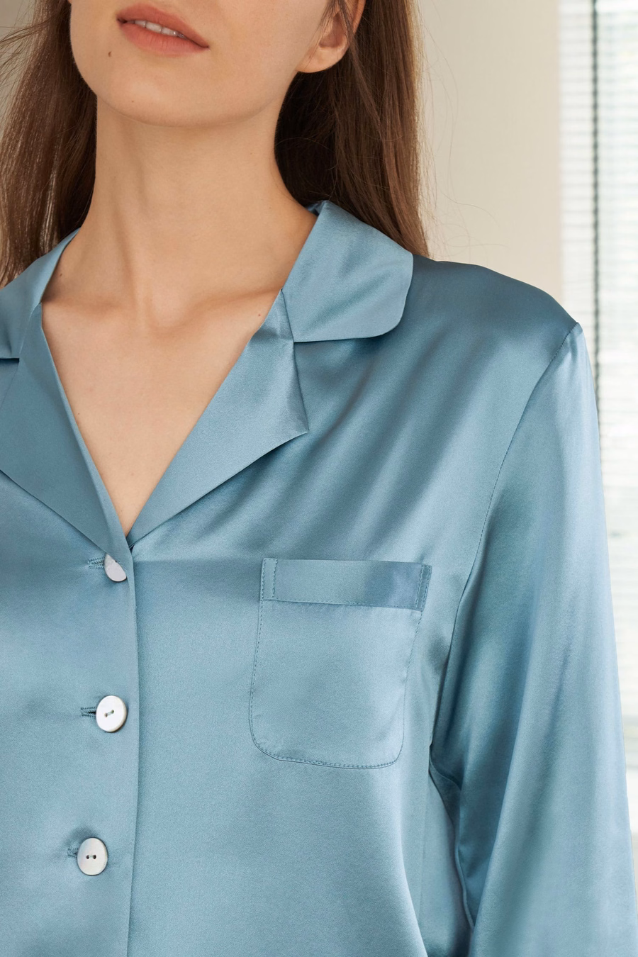 Vollständiges Seiden-Pyjama-Set für Frauen