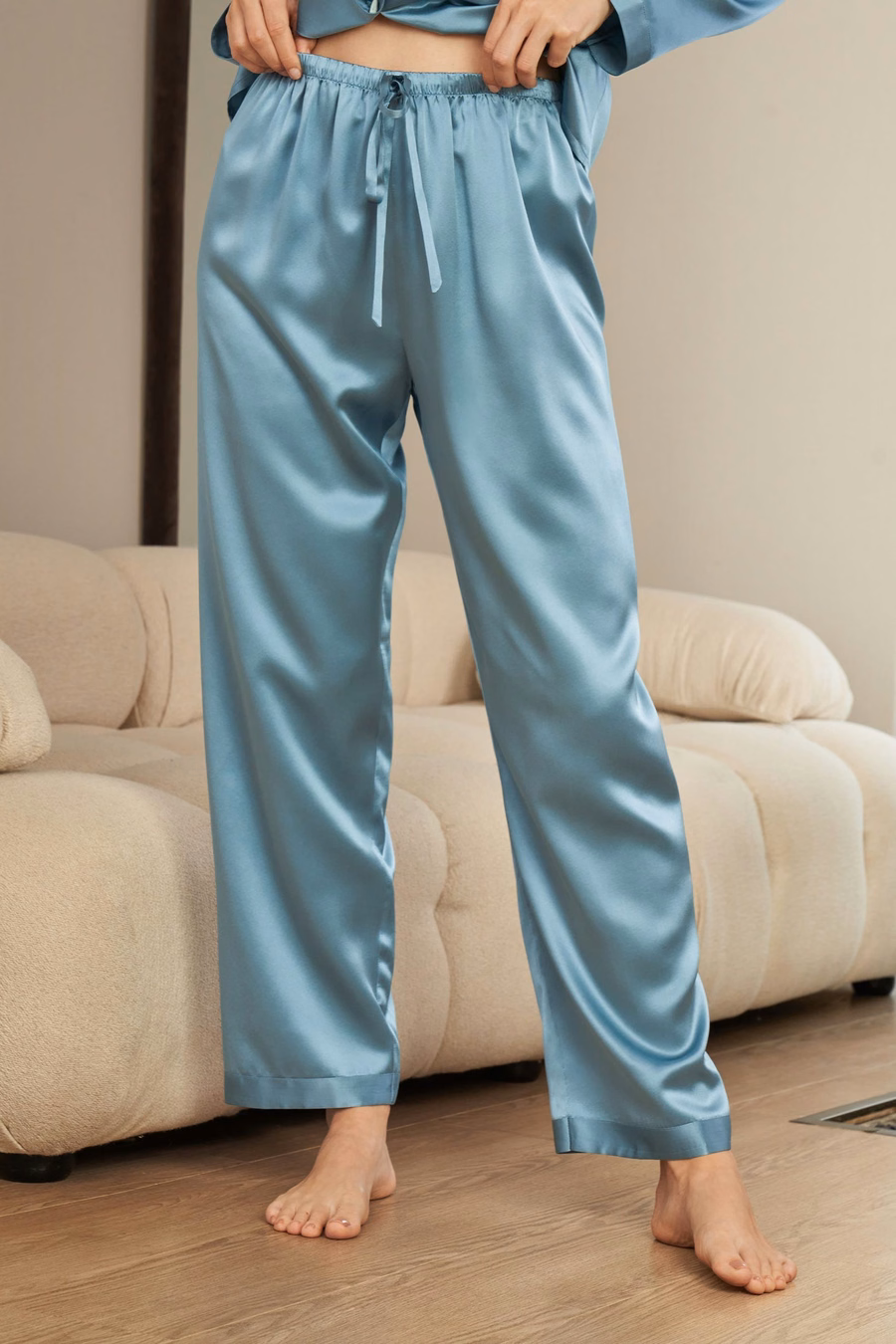 Vollständiges Seiden-Pyjama-Set für Frauen