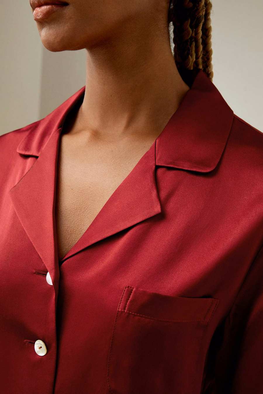Vollständiges Seiden-Pyjama-Set für Frauen