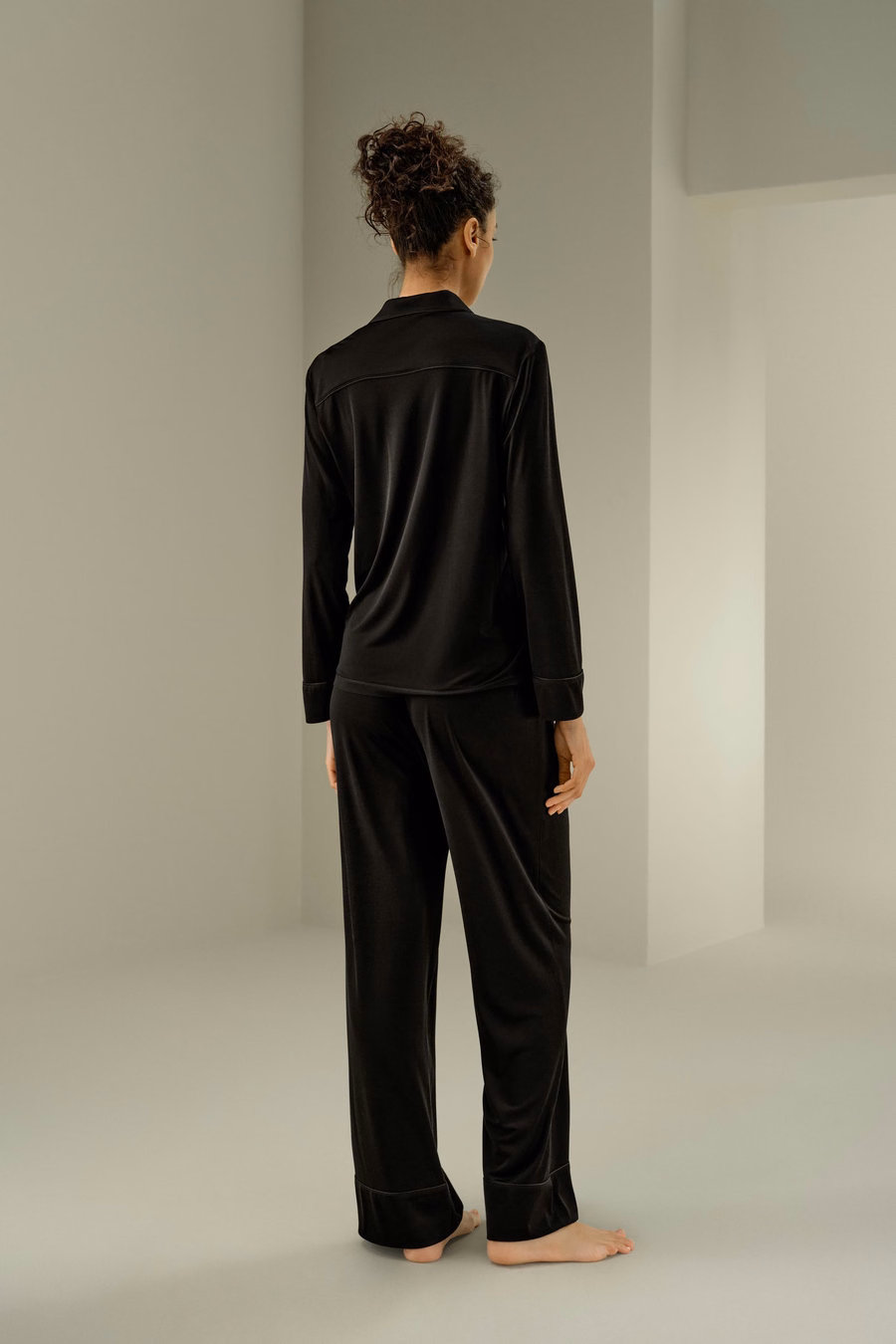 Seiden-Jersey Klassisches Pyjama-Set