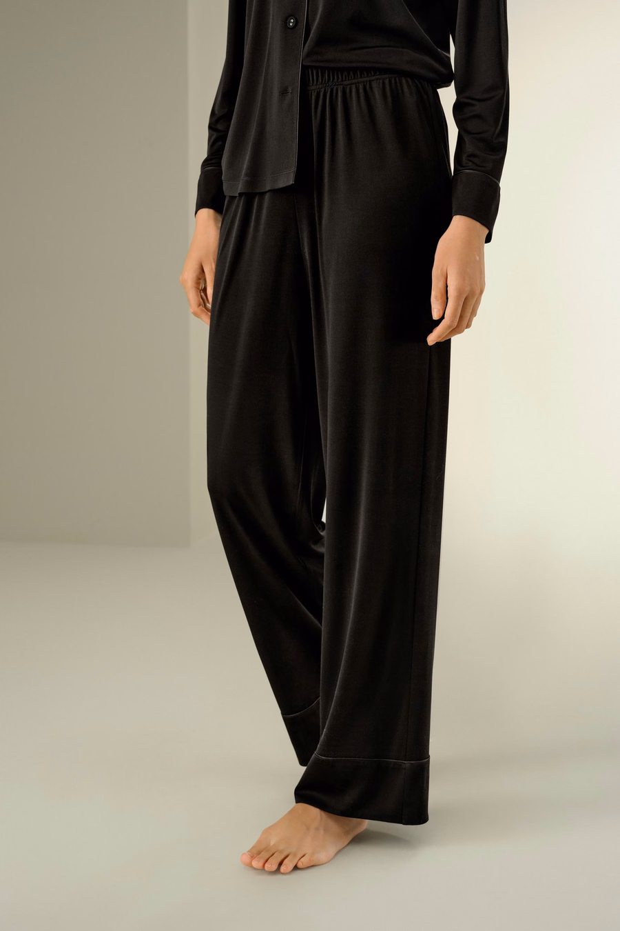 Seiden-Jersey Klassisches Pyjama-Set