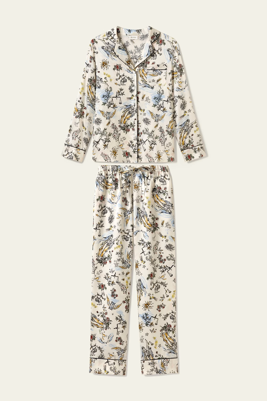 Libra Zodiac Classic Seidenpyjama Set