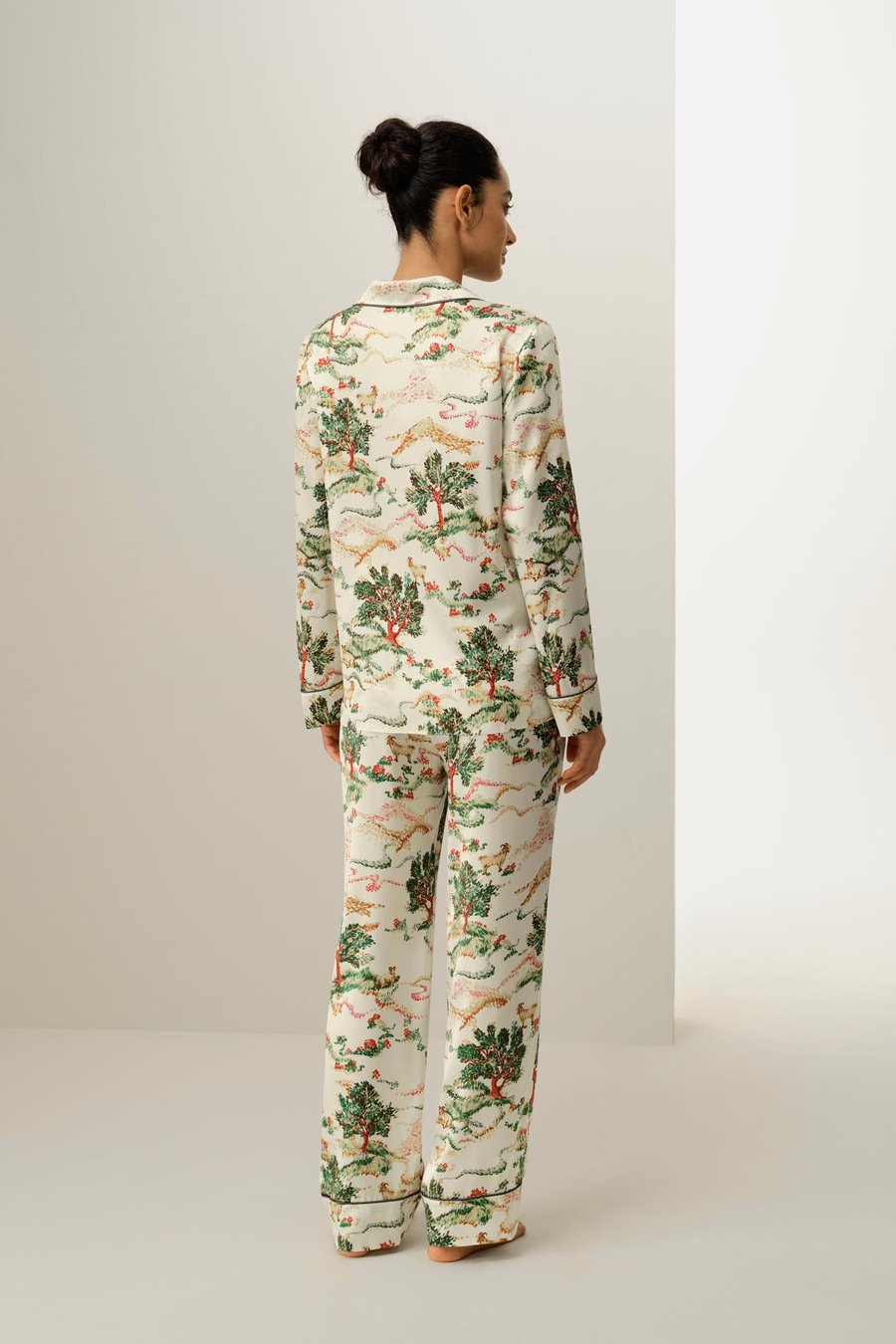Widder-Zodiac Klassisches Seiden-Pyjama-Set
