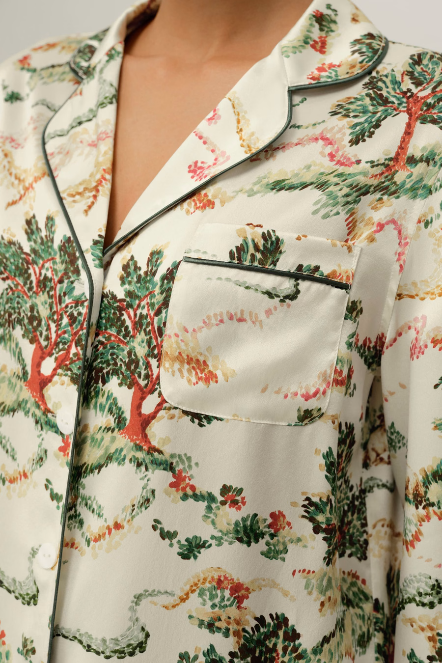 Widder-Zodiac Klassisches Seiden-Pyjama-Set