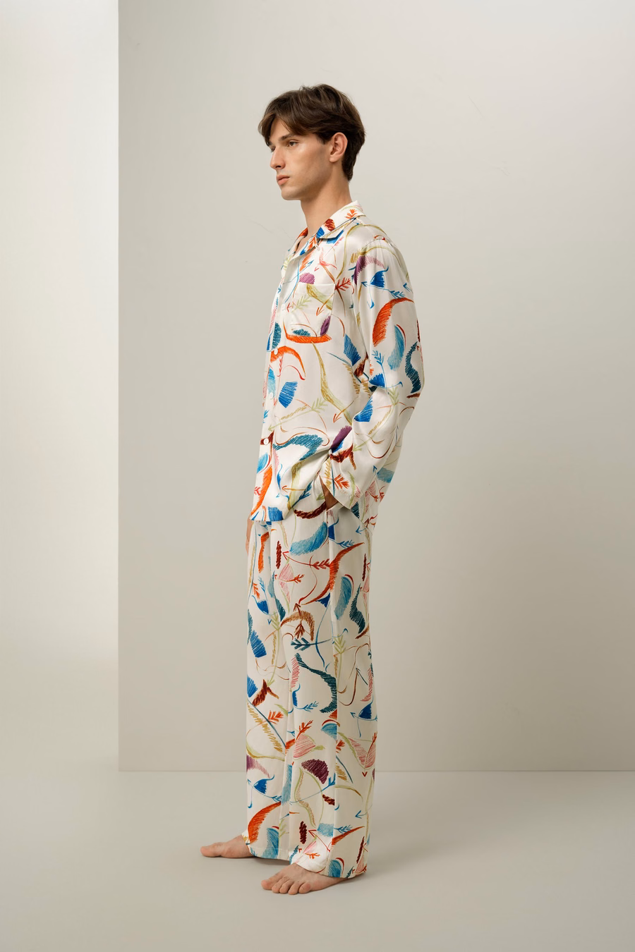 Schütze Männer Seiden-Pyjama-Set