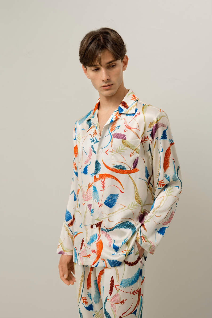 Schütze Männer Seiden-Pyjama-Set