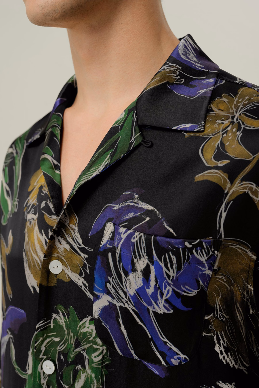 Löwe Sternzeichen Männer Seiden-Pyjama-Set