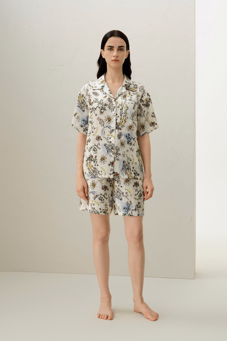Libra Zodiac Short Silk Pajama Set