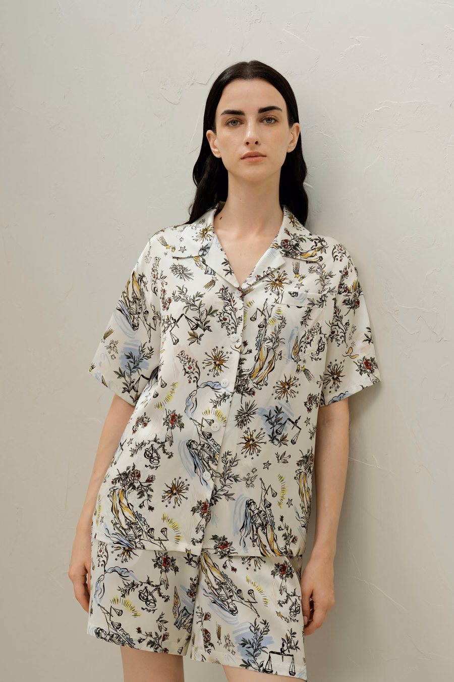 Libra Zodiac Short Silk Pajama Set