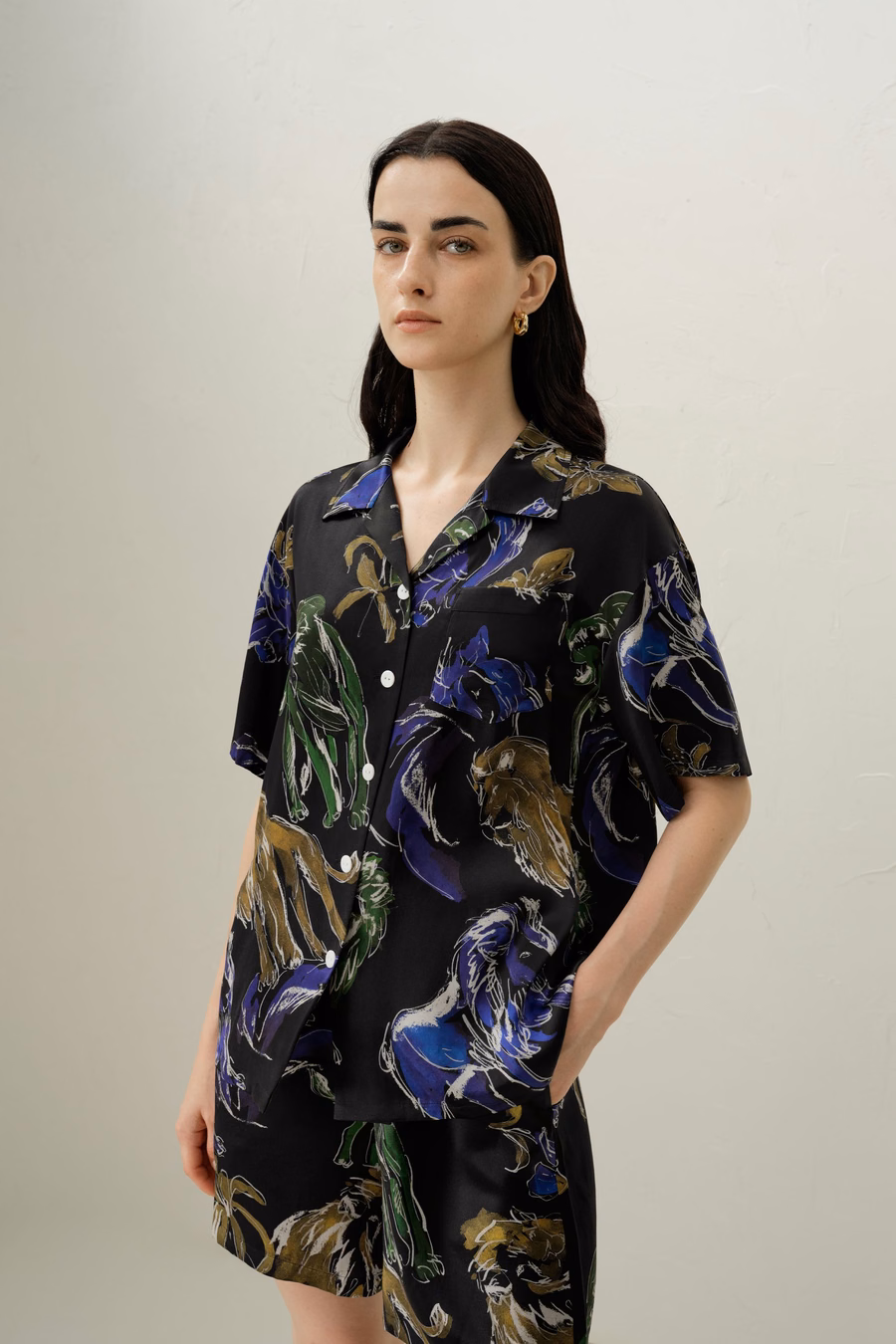 Leo Zodiac Kurze Seidenpyjamahose Set