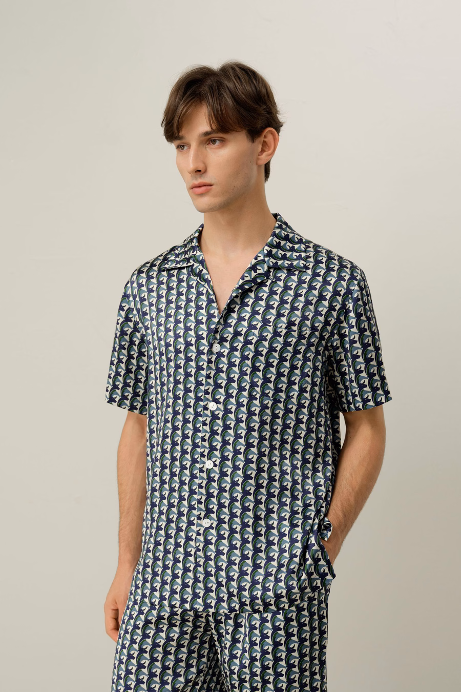 Taurus-Zodiac Herren Seiden-Short Set