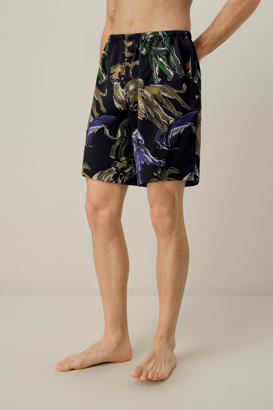 Leo Zodiac Herren Kurzes Seidenpyjama-Set