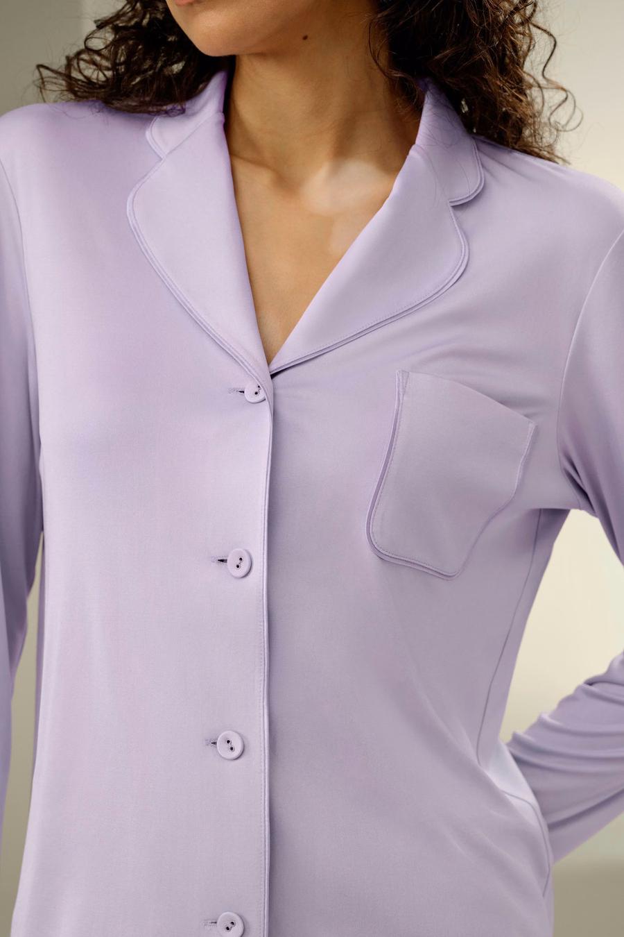 Seiden-Jersey Klassisches Pyjama-Set