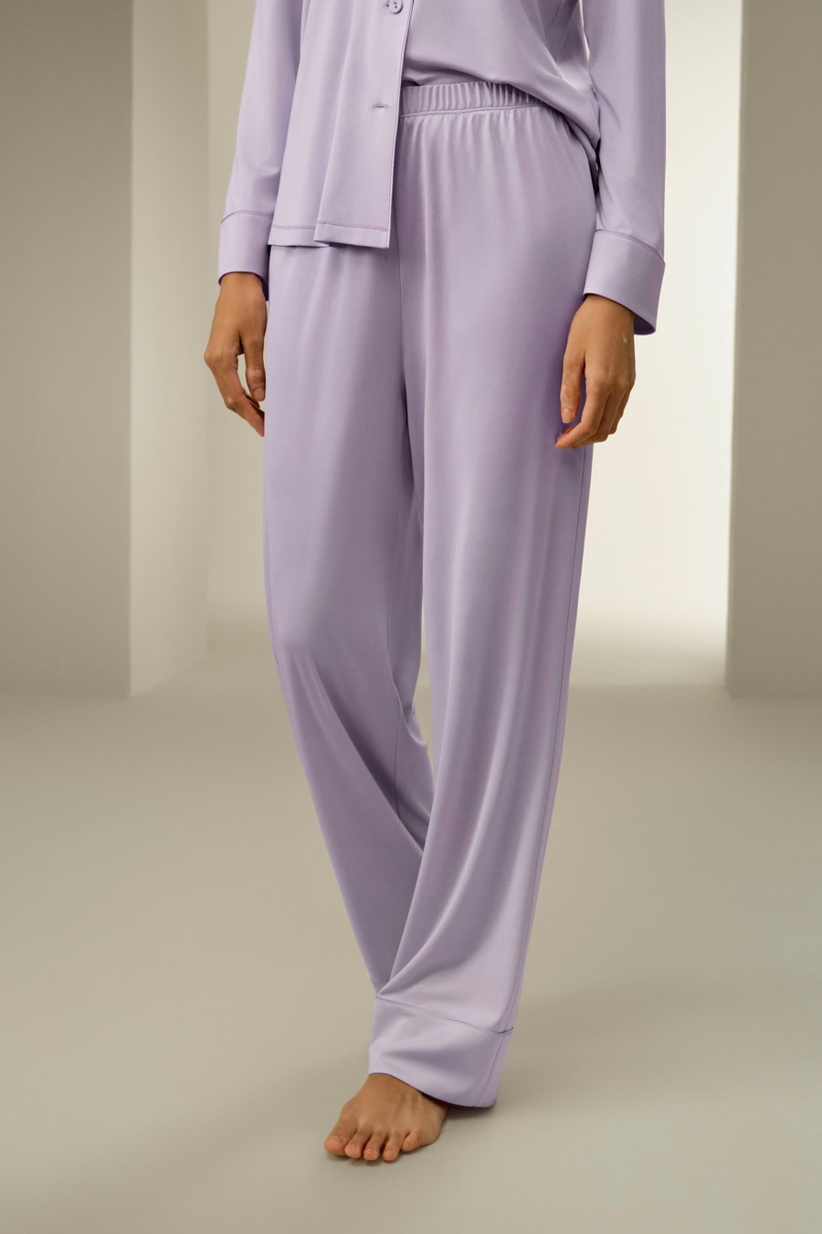 Seiden-Jersey Klassisches Pyjama-Set