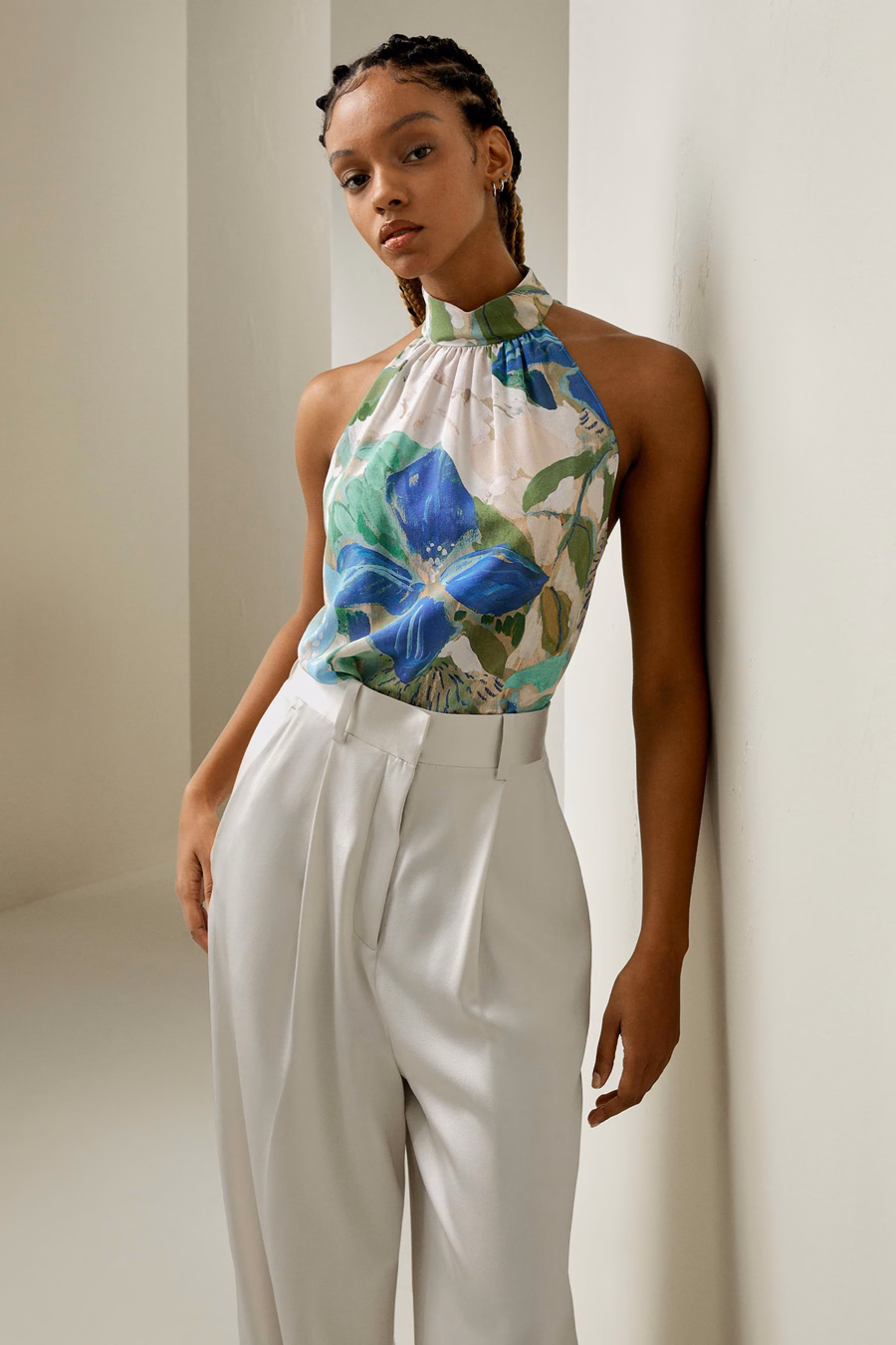 Praslin Mock Neck Seidenoberteil