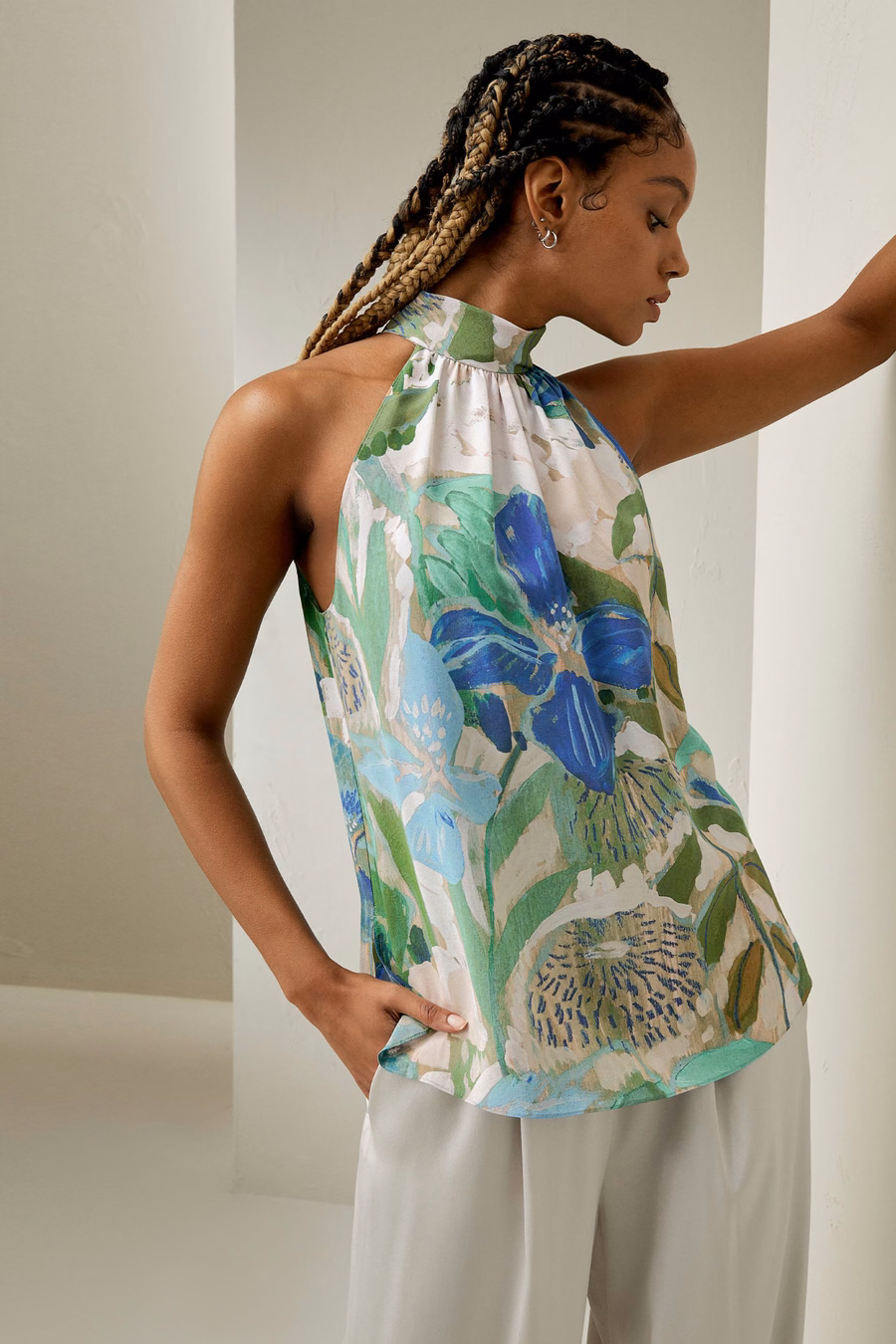 Praslin Mock Neck Seidenoberteil