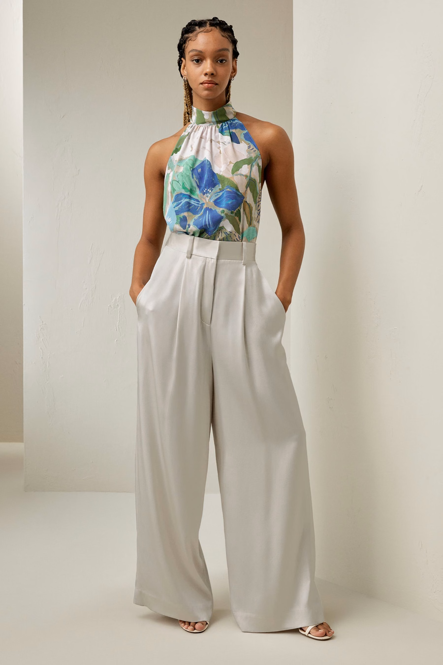 Praslin Mock Neck Seidenoberteil