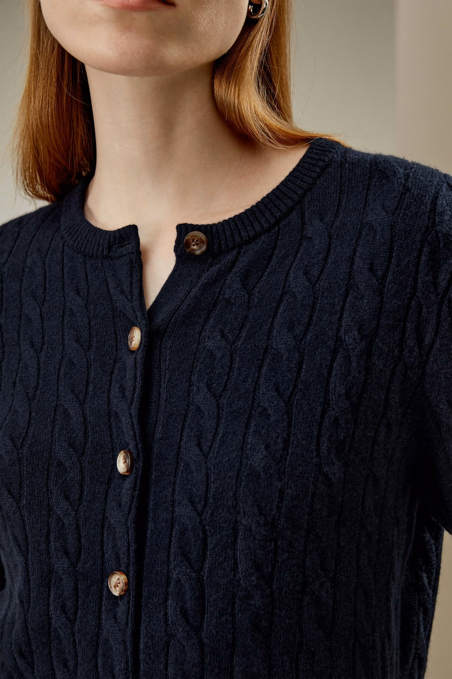 Baby Cashmere Kabelstrick-Cardigan