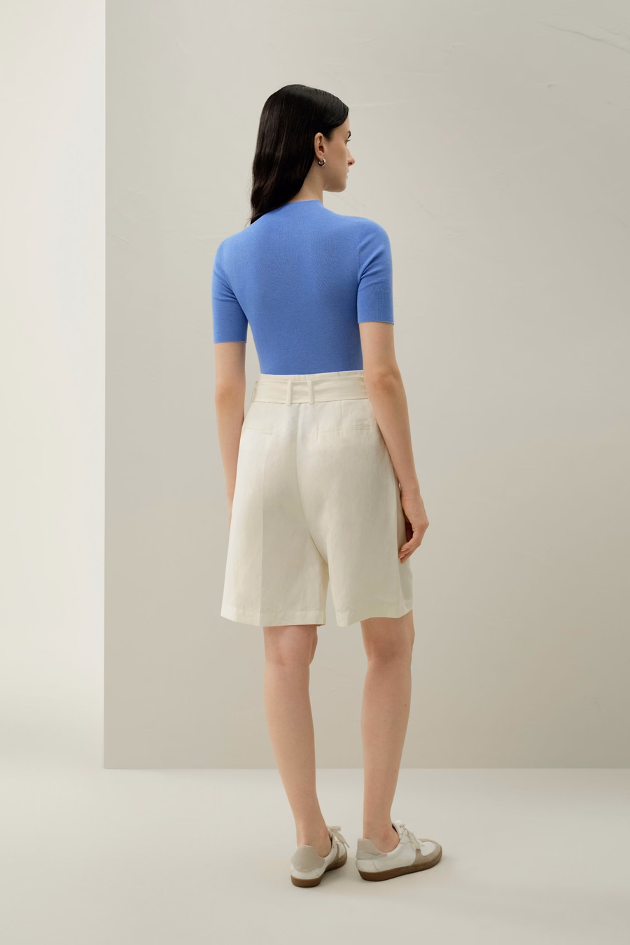 Nahtloses Seiden-Baumwoll Slim-Fit Stricktop
