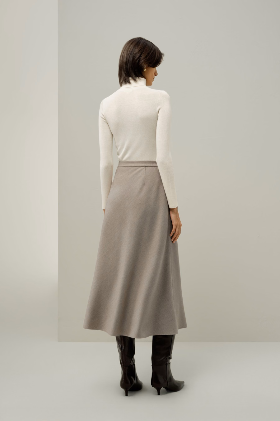 Mottled Silk-Wool A-Line Rock